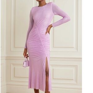 *NEW WITH TAGS *Self-Portrait Ruched crystal-embellished stretch-mesh midi dress